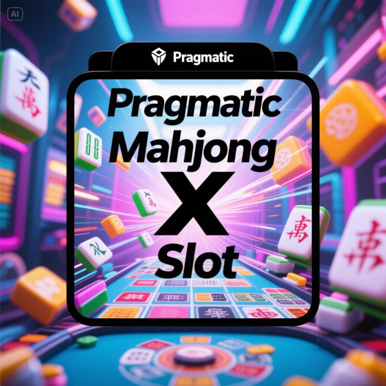 Ilustrasi permainan Mahjong modern dengan nuansa Asia dan simbol keberuntungan