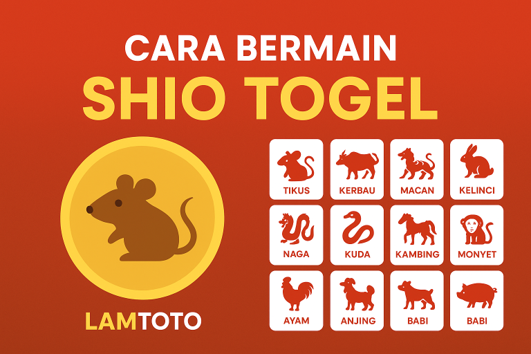 Ilustrasi digital bertema Shio Togel dengan desain modern dan warna menarik, digunakan sebagai gambar promosi untuk panduan bermain di LAMTOTO.